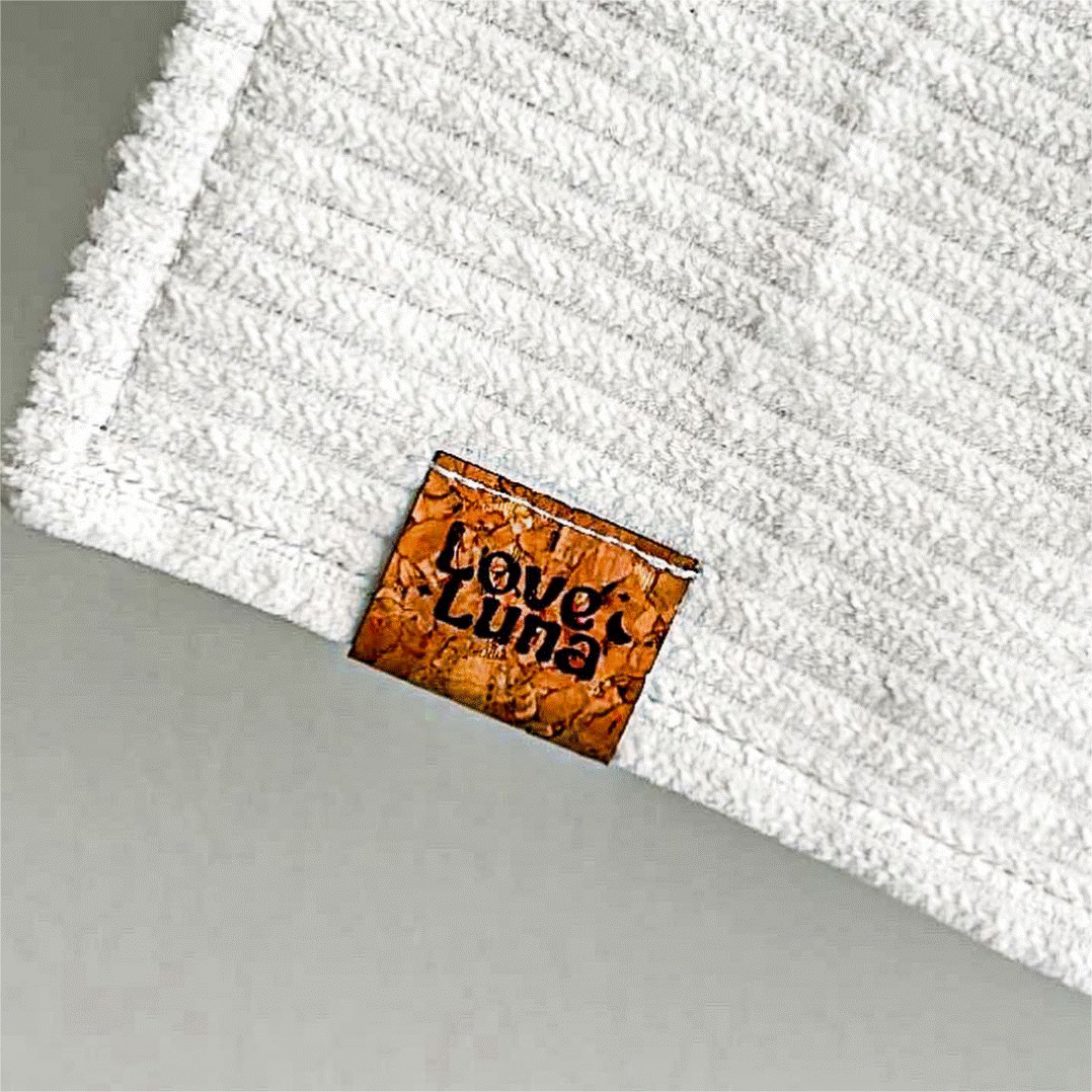 Cork Fabric Tag - Sew on 24mm x 40mm