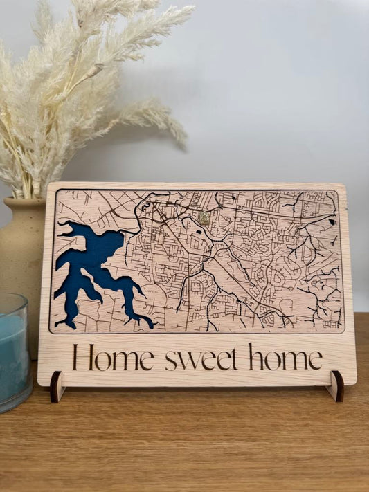 Map with Quote and Stand - 3D Location Map